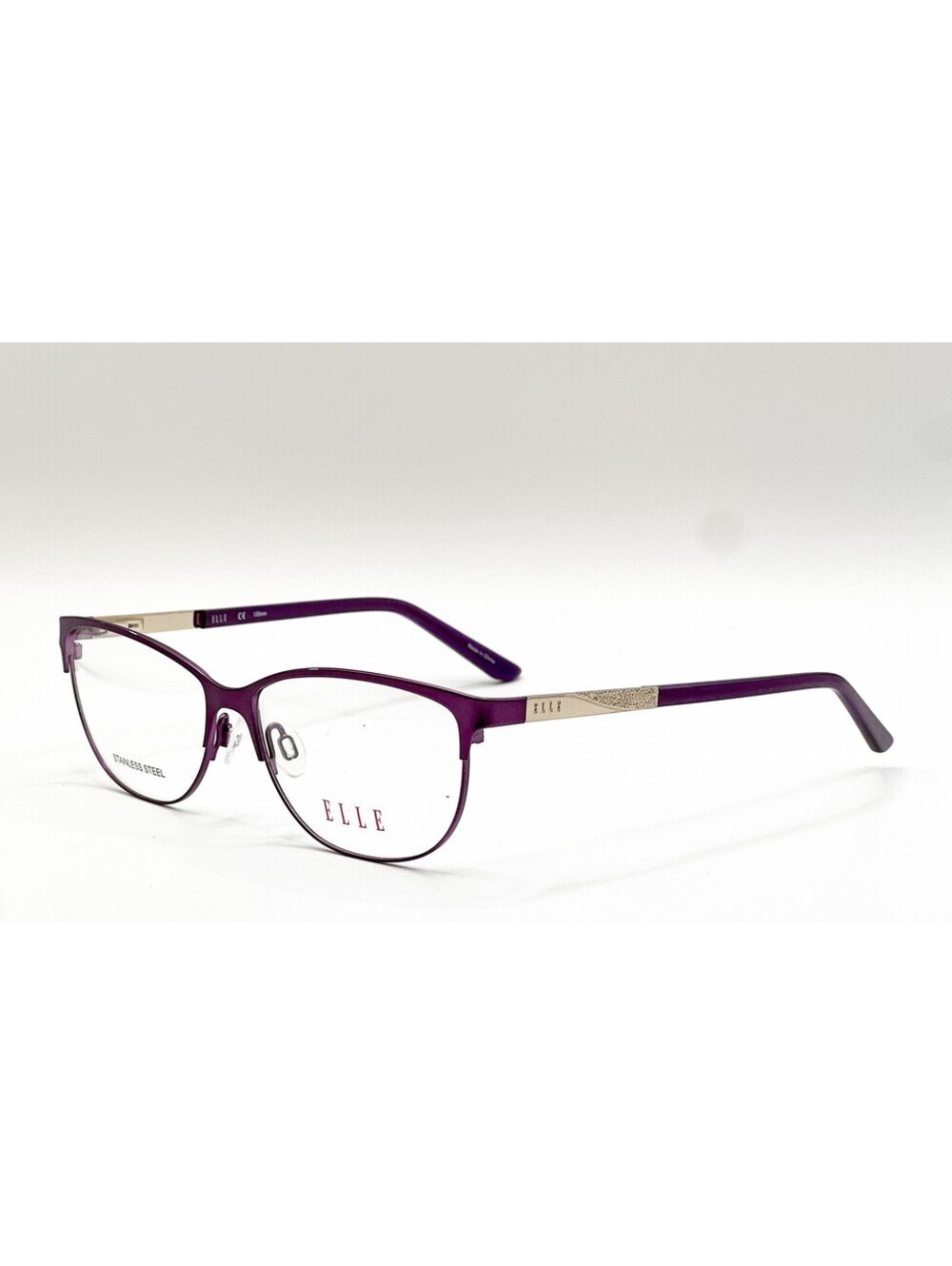 Elle EL13418 PU Purple Rectangle Authentic Eyeglass Frames 53-14-135